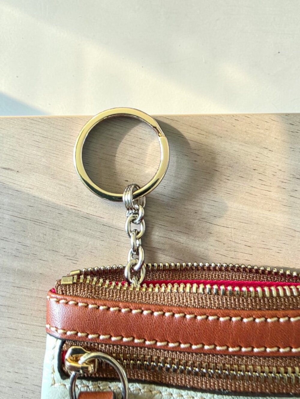 Dooney & Bourke Pebbled Leather Key Pouch Coin Purse Bone Tan NWT Wristlet - Picture 8 of 16